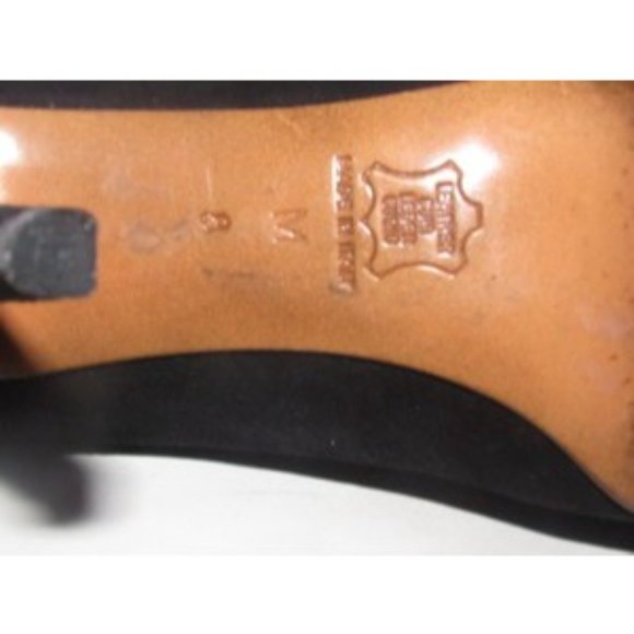 Saint Laurent RETRO Mod Black Suede w Chiffon Rose - Picture 3 of 10